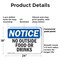 Signmission No Outside Food Or Drinks, 24 in W x Rectangle, Plastic OS-2PACK-NS-P-1824-L-14715 - alternate 3